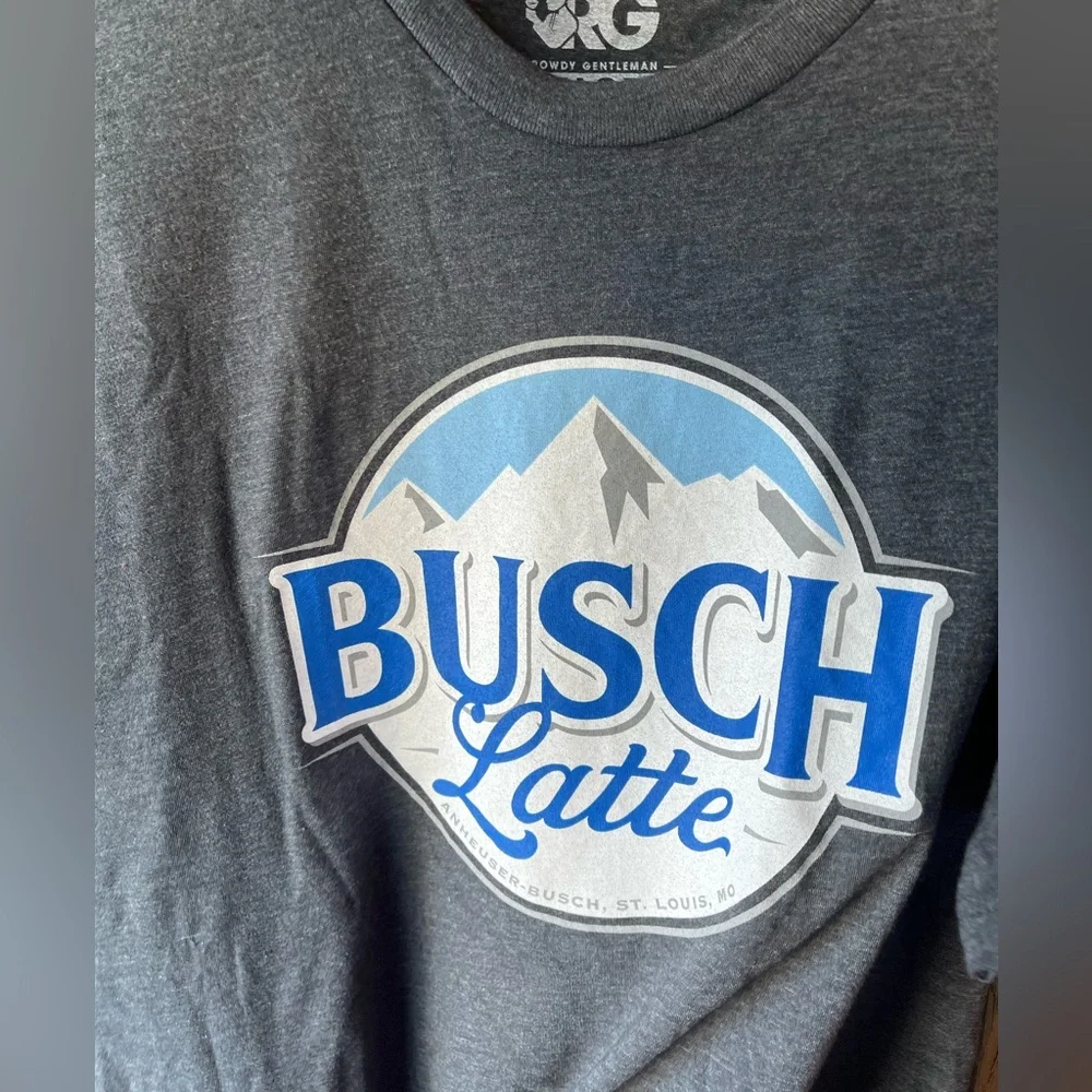 Rowdy Gentleman Vintage Gray Busch Latte SS Tee Shirt Size L Casual Lightweight - Picture 6 of 6